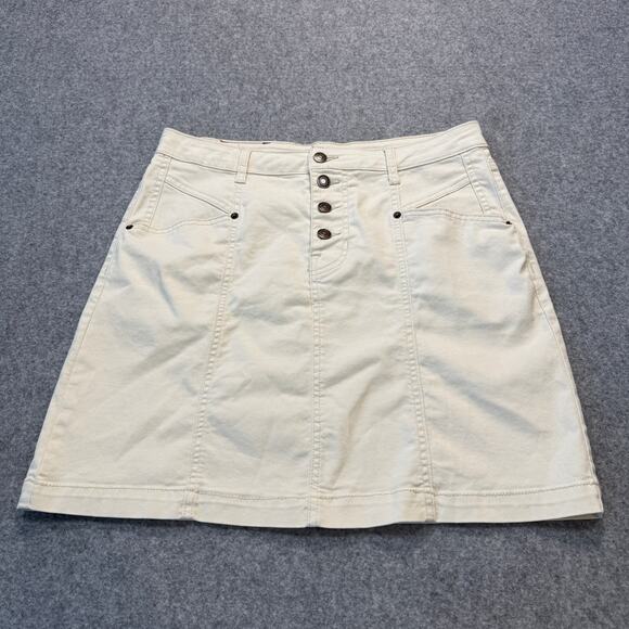 Women's Frye and Co. Cream Denim Jean Mini Skirt Size 10 - Picture 5 of 7
